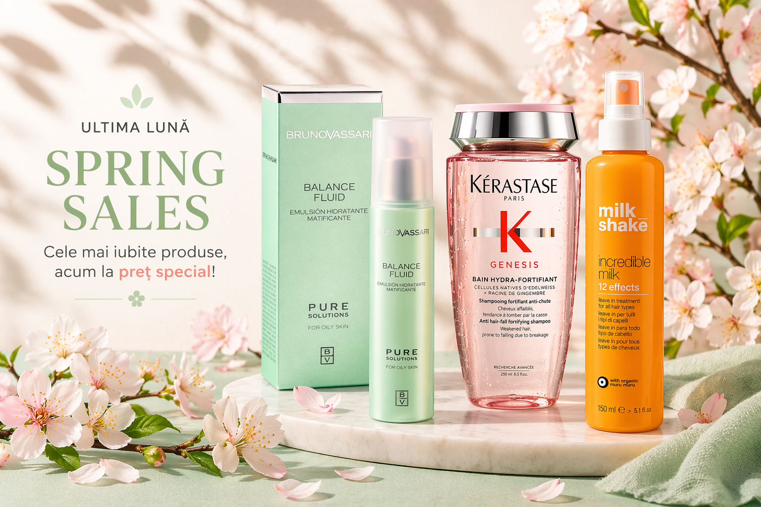 Produse bestseller din Spring Sales El Studio: Bruno Vassari, Kerastase Genesis și Milk Shake Incredible Milk