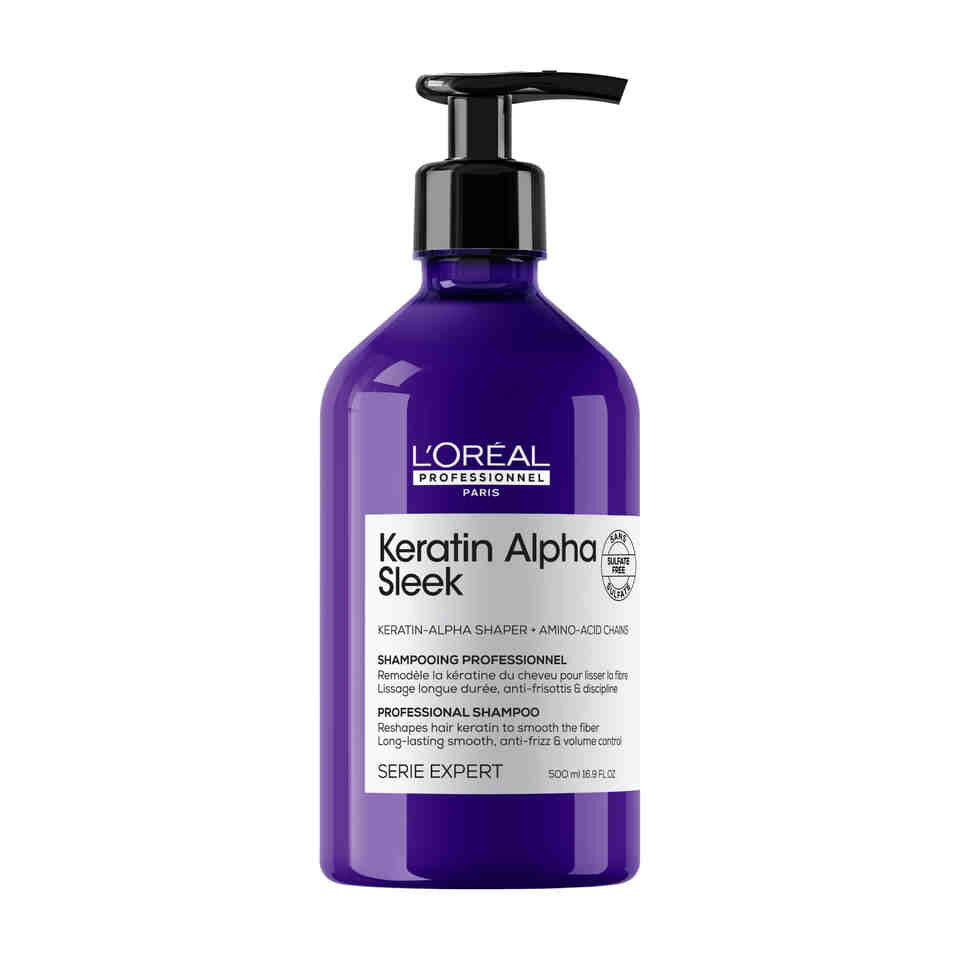 Sampon profesional pentru par matasos L’Oreal Professionnel Serie Expert Keratin Alpha Sleek 500 ml