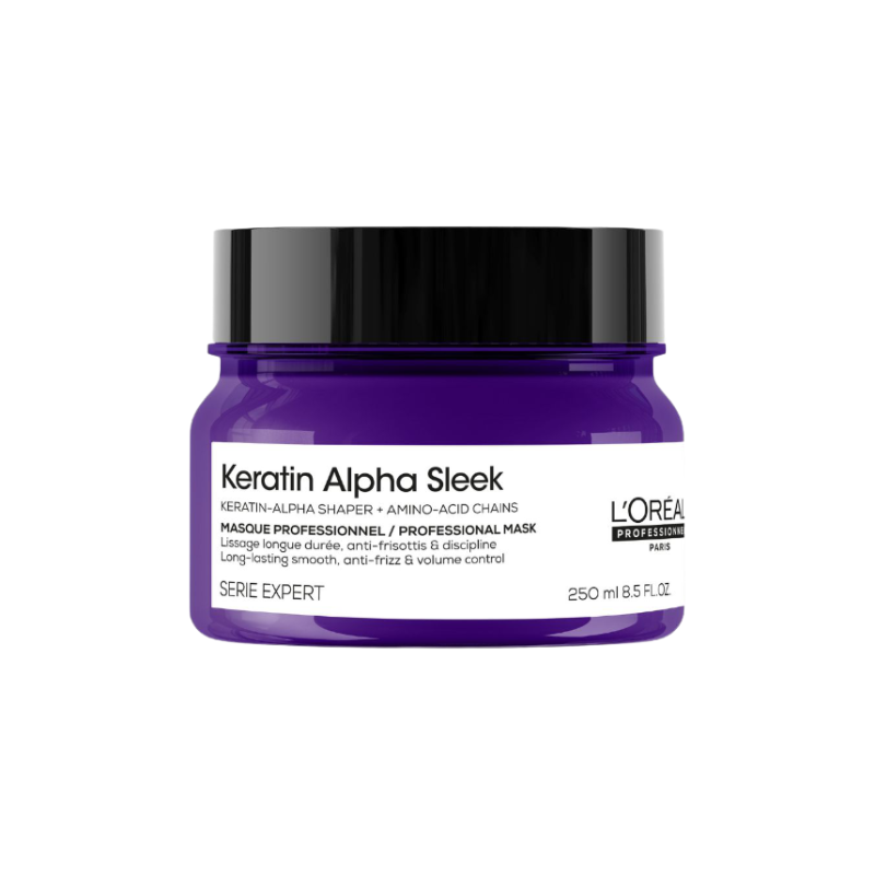 Masca profesionala pentru par matasos L’Oreal Professionnel Serie Expert Keratin Alpha Sleek 250ml