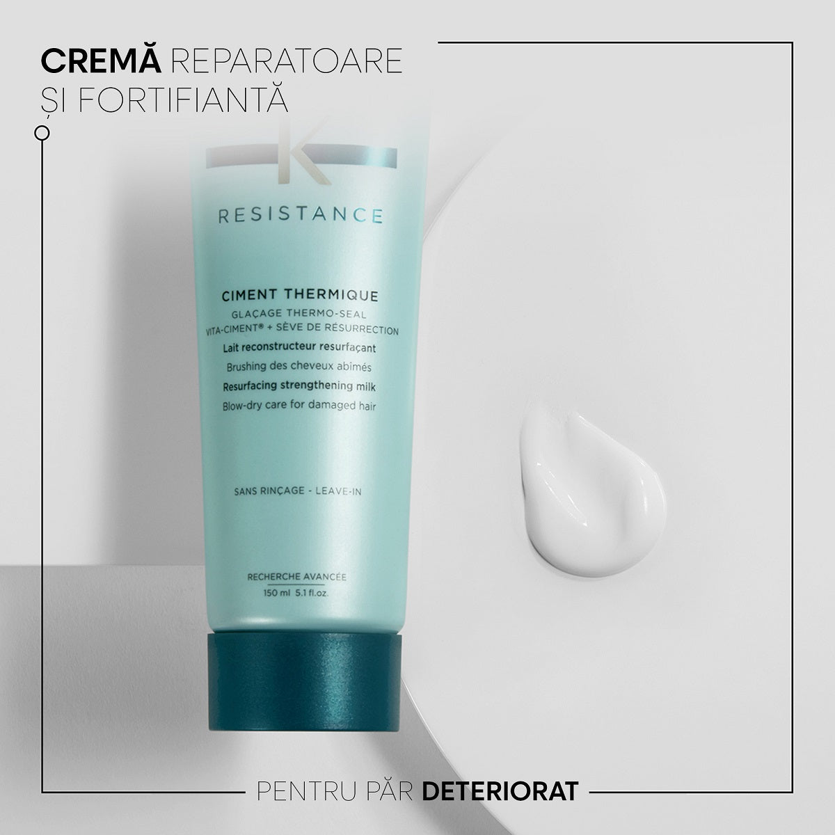 Crema leave-in pentru refacerea fibrei cu protectie termica Kerastase Resistance Ciment Thermique 150ml