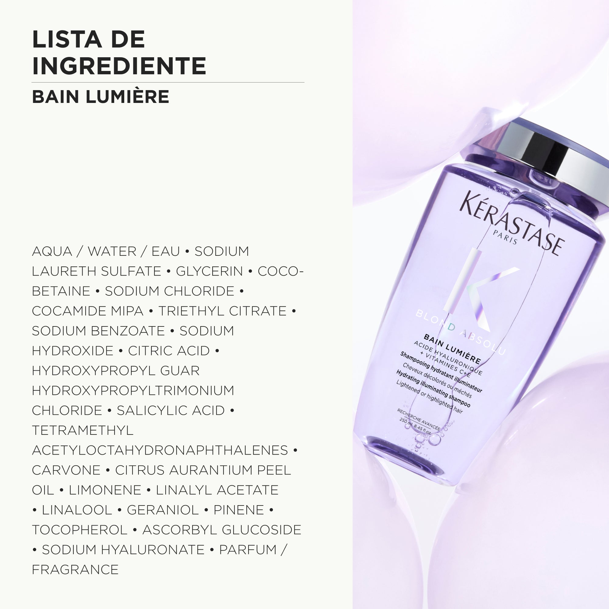 Sampon hidratant iluminator pentru par blond Kerastase Blond Absolu Bain Lumiere  250ml