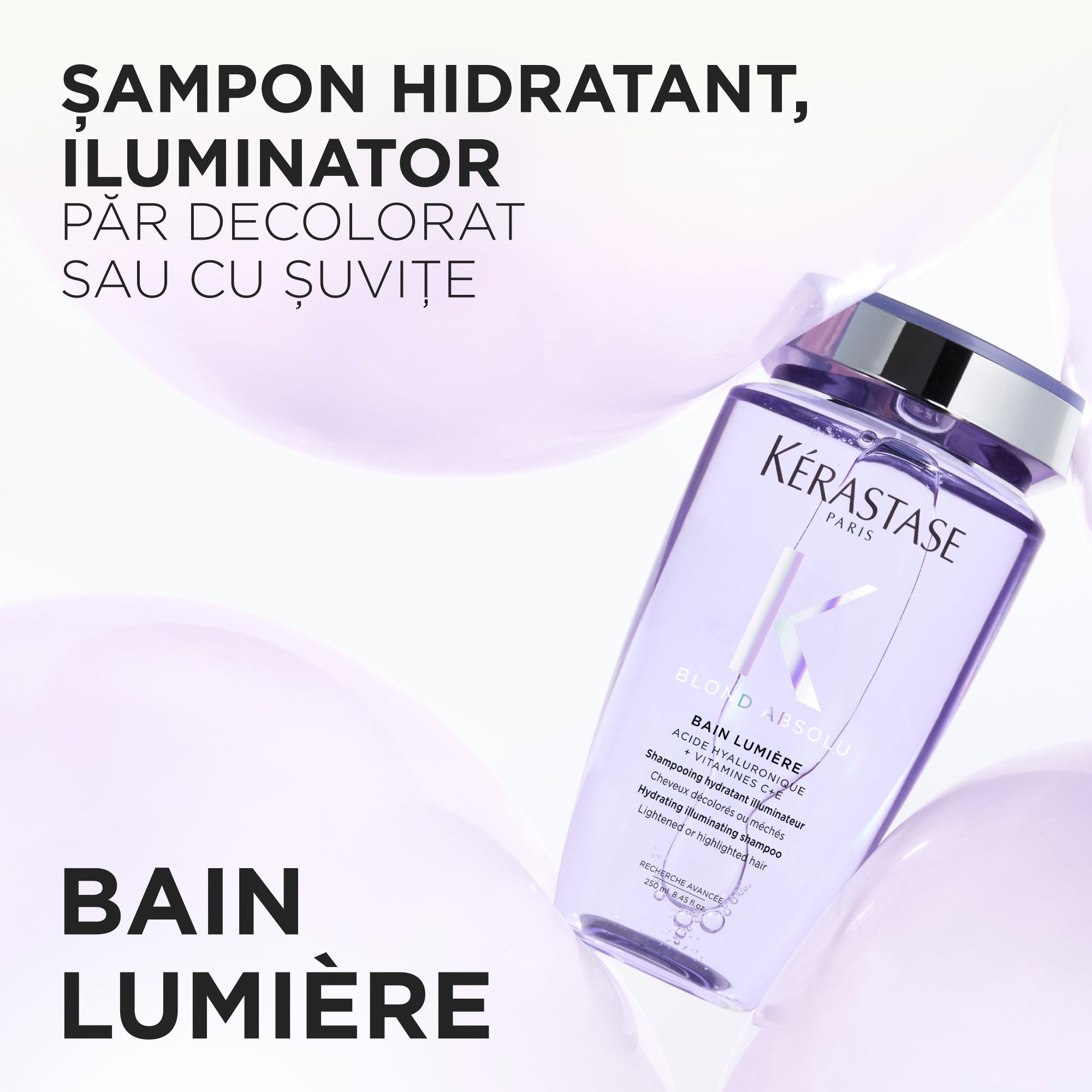 Sampon hidratant iluminator pentru par blond Kerastase Blond Absolu Bain Lumiere  250ml