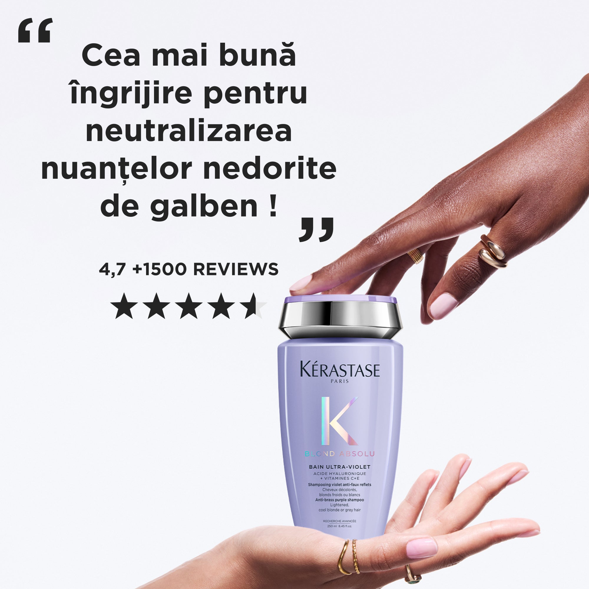 Sampon pentru neutralizarea tonurilor galbene Kerastase Blond Absolu Bain Ultra-Violet 250ml