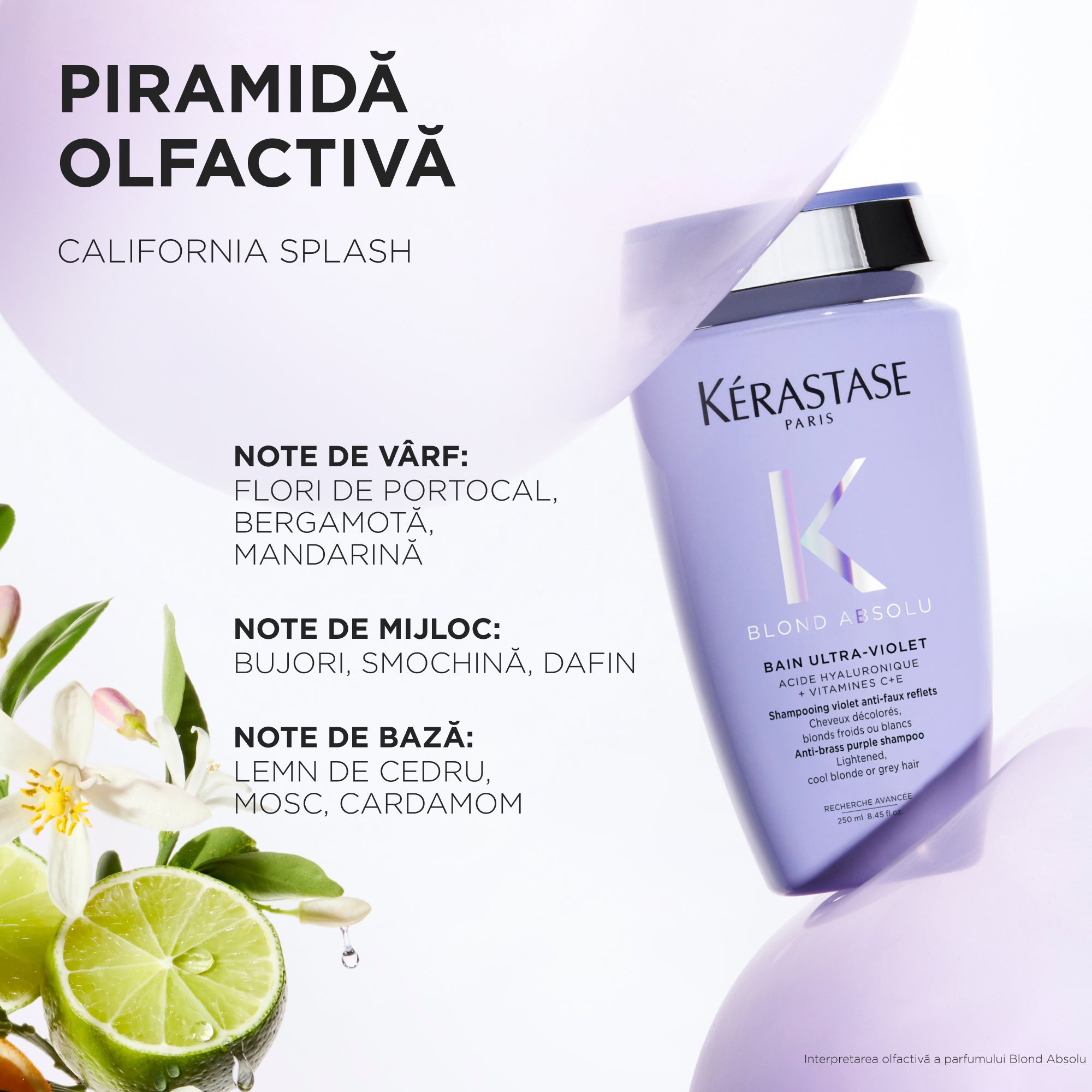 Sampon pentru neutralizarea tonurilor galbene Kerastase Blond Absolu Bain Ultra-Violet 250ml