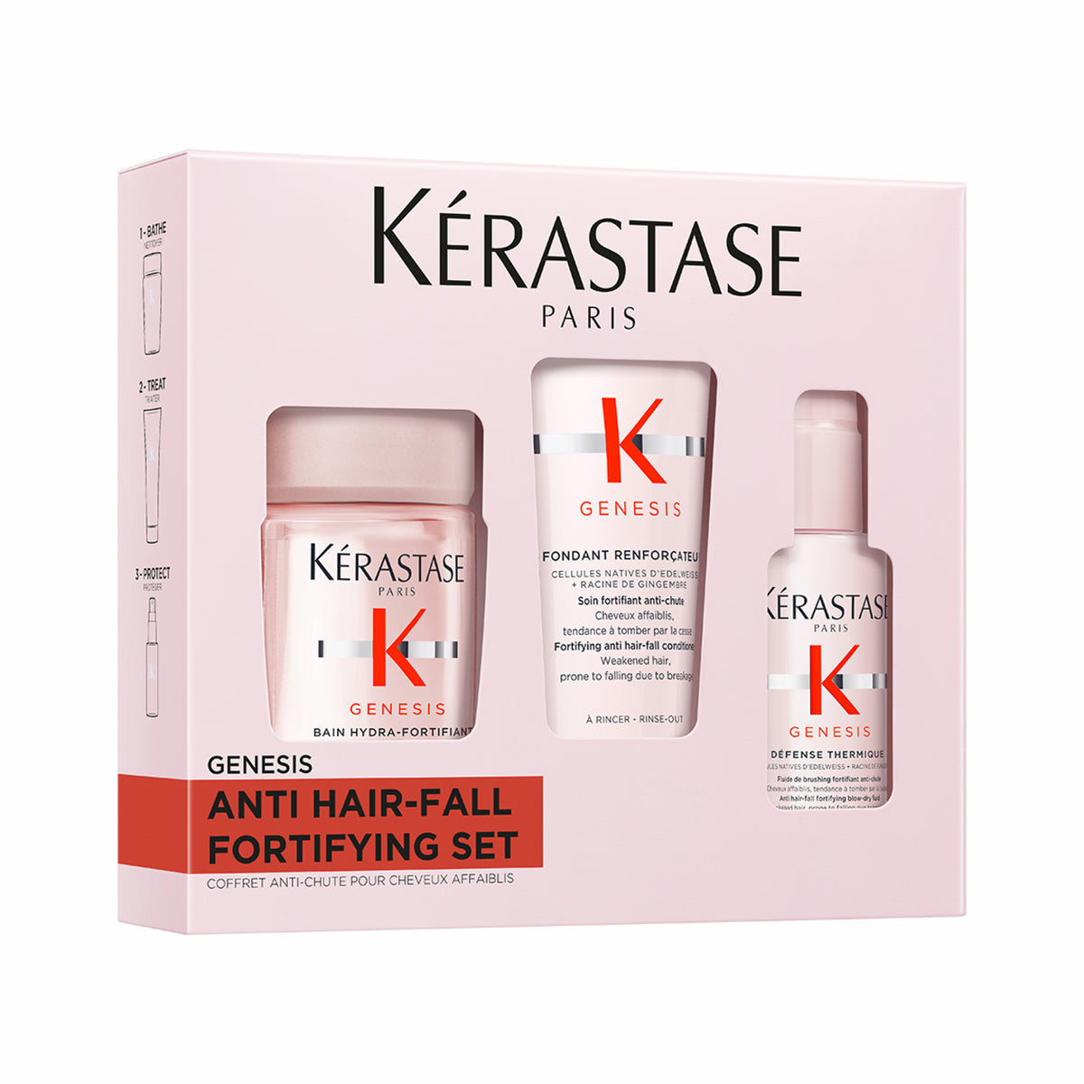 Set Kérastase Genesis Discovery 2025 Bain Hydra-Fortifiant 80ml + Fondant Renforçateur 75ml + Dèfense Thermique 45ml