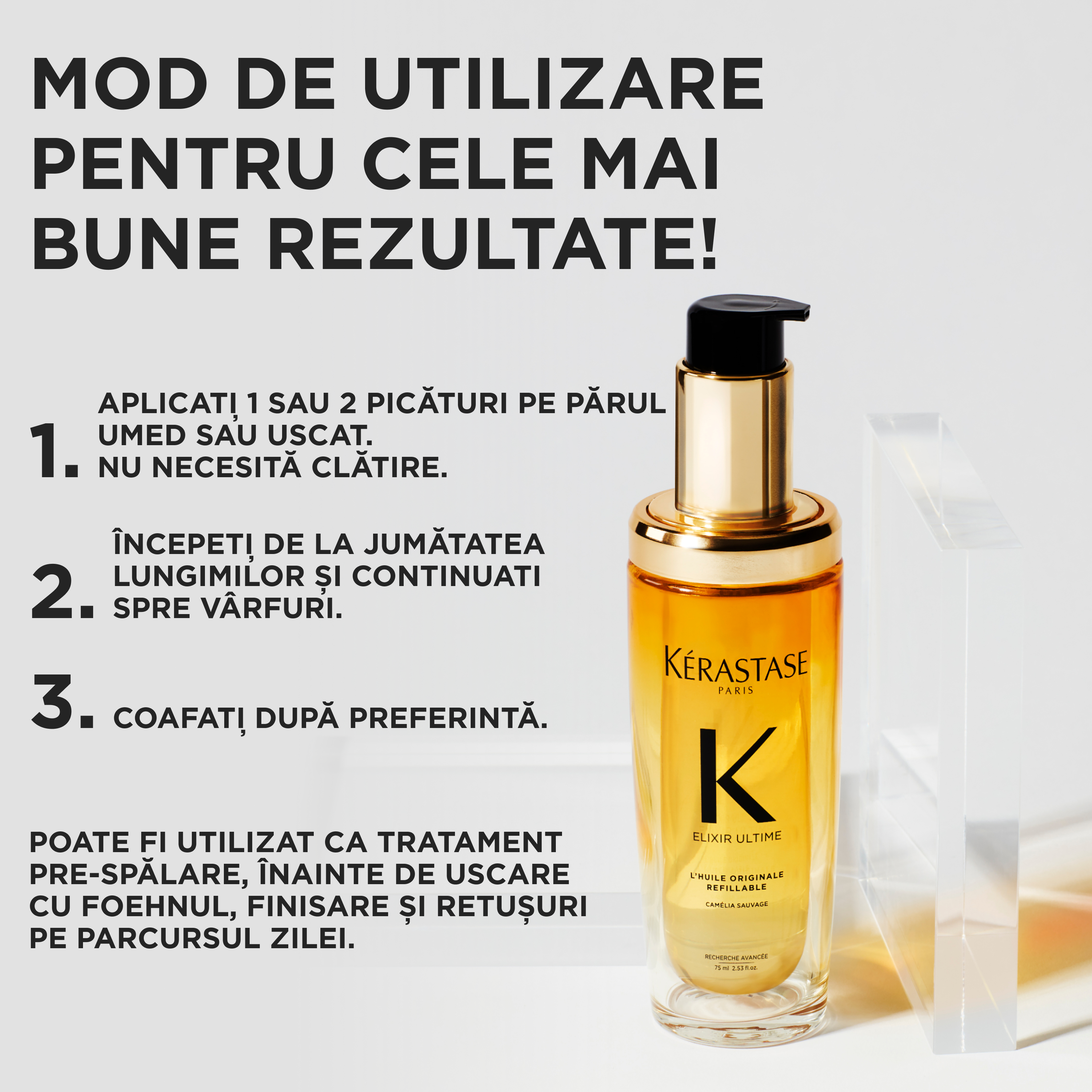 Ulei de par pentru stralucire Kerastase Elixir Ultime Huile Originale 75ml