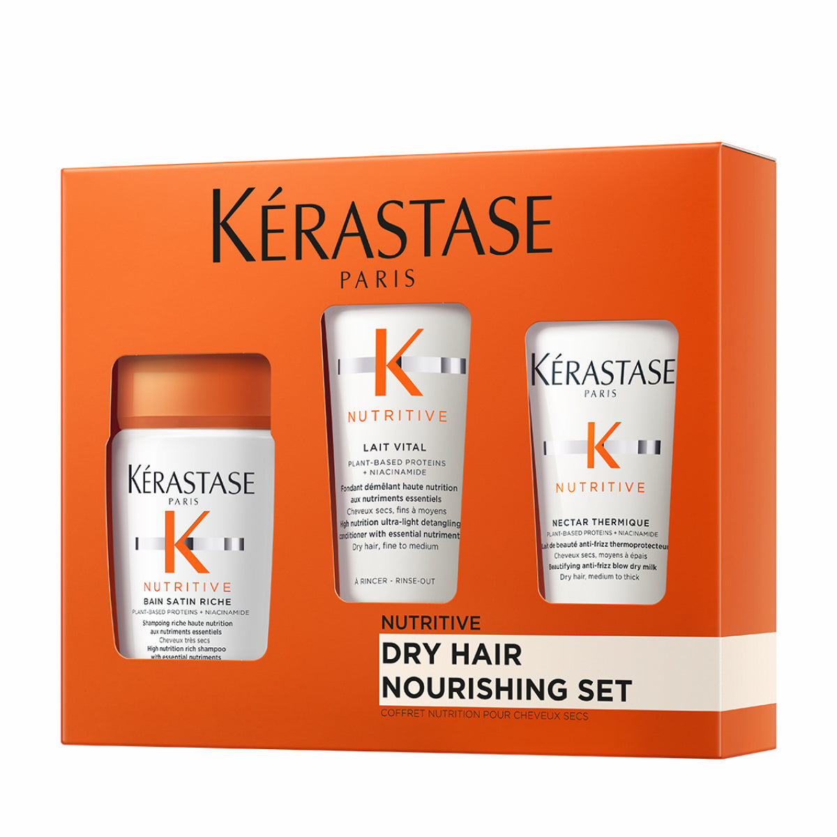 Set Kérastase Nutritive Discovery 2025 Bain Satin Riche 80ml + Lait Vital 75ml + Nectar Thermique 50ml