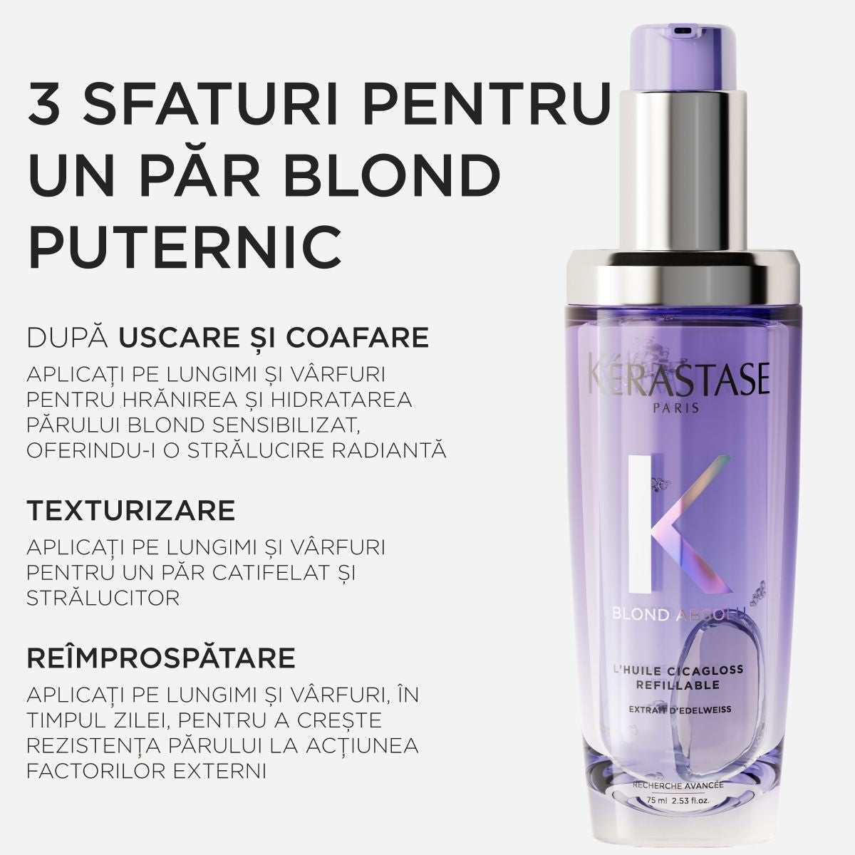 Ulei pentru par blond Kerastase Blond Absolu Huile Cicagloss 75ml