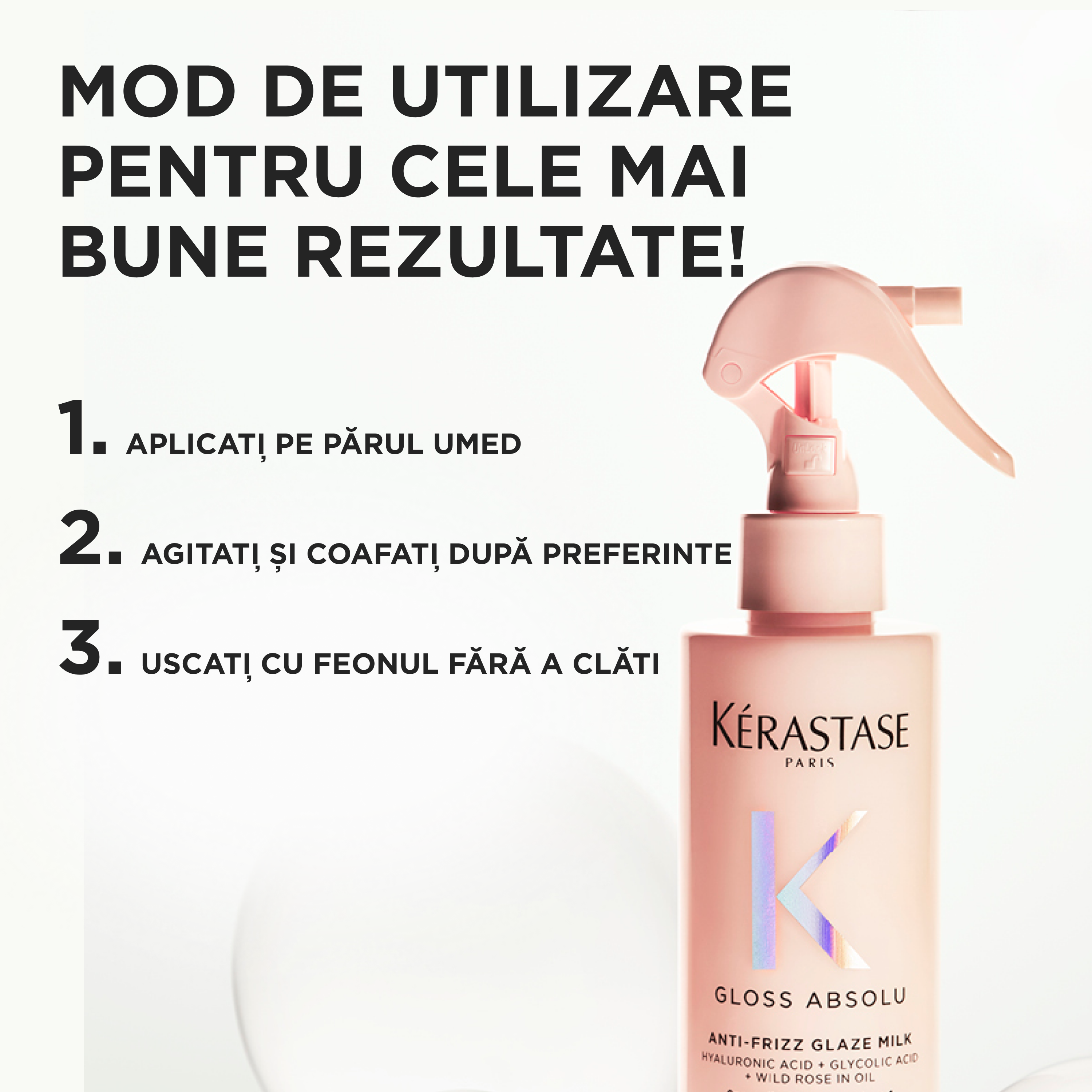 Spray multifunctional Kerastase Gloss Absolu Anti-Frizz Glaze Milk 190ml
