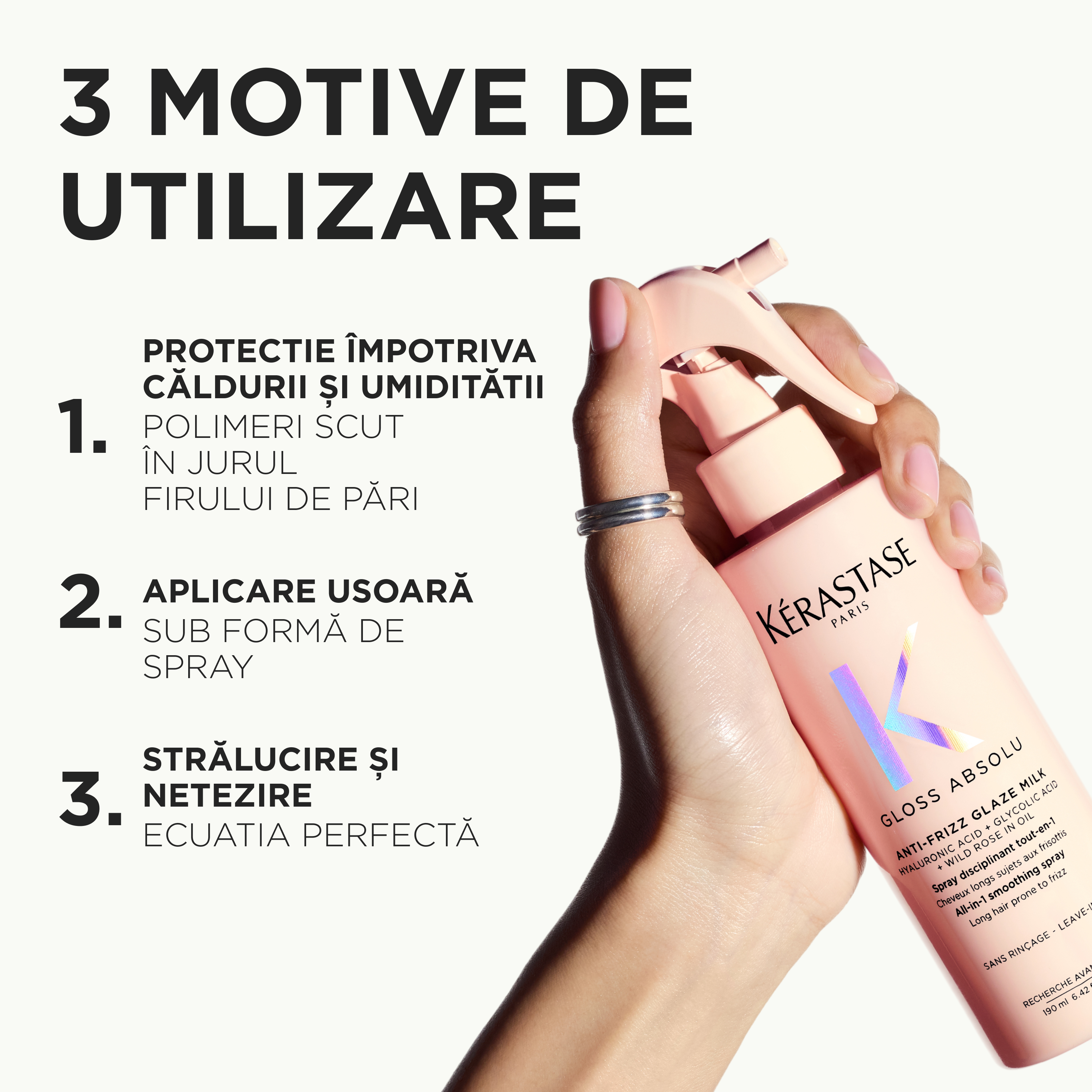 Spray multifunctional Kerastase Gloss Absolu Anti-Frizz Glaze Milk 190ml