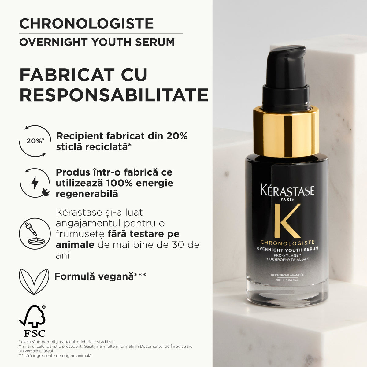 Ser de noapte cu efect de reîntinerire Kérastase Chronologiste Overnight Youth Serum 30ml