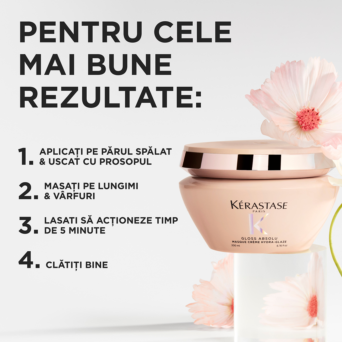Masca Kérastase Gloss Absolu Masque Crème Hydra-Glaze pentru par gros predispus la electrizare 200 ml
