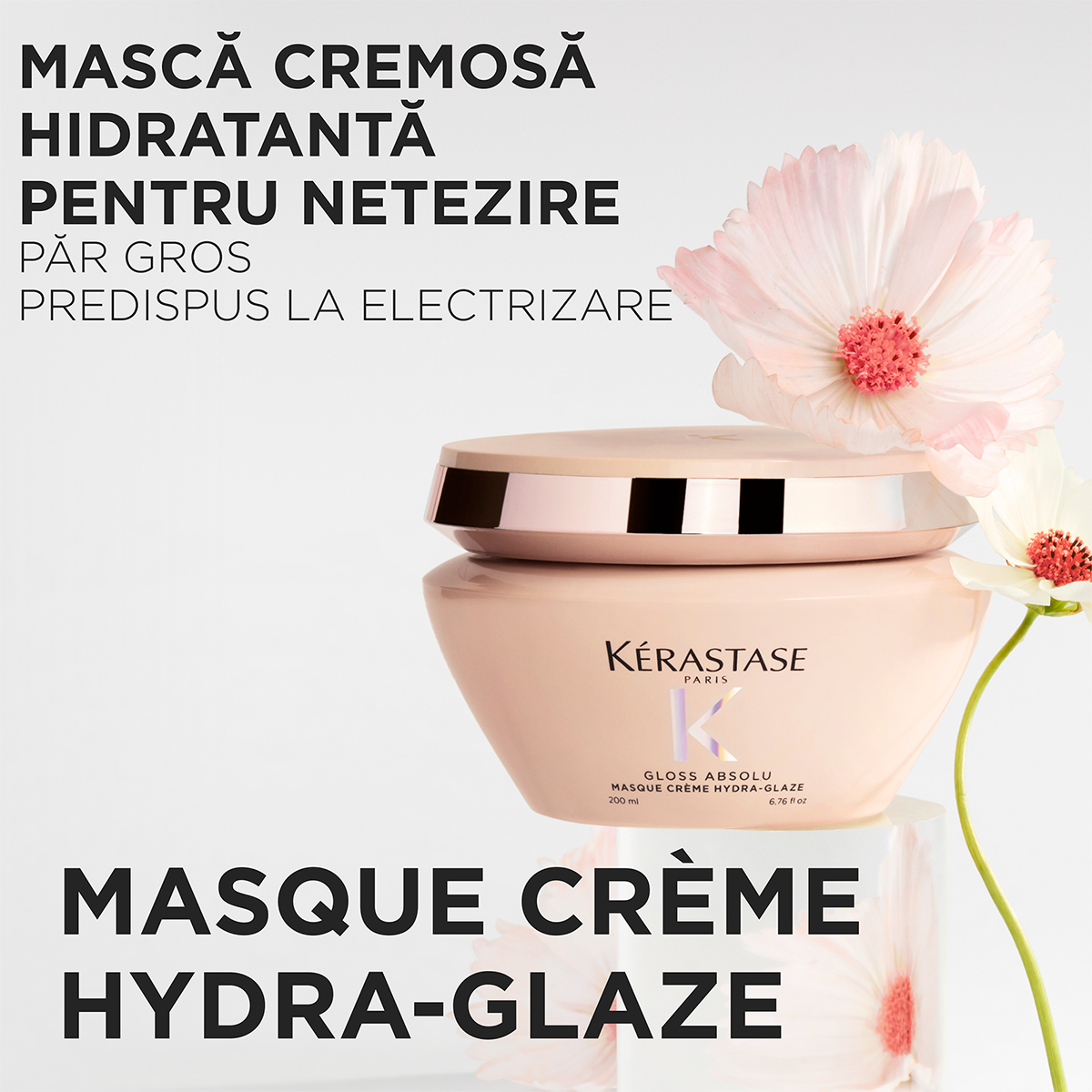 Masca Kérastase Gloss Absolu Masque Crème Hydra-Glaze pentru par gros predispus la electrizare 200 ml