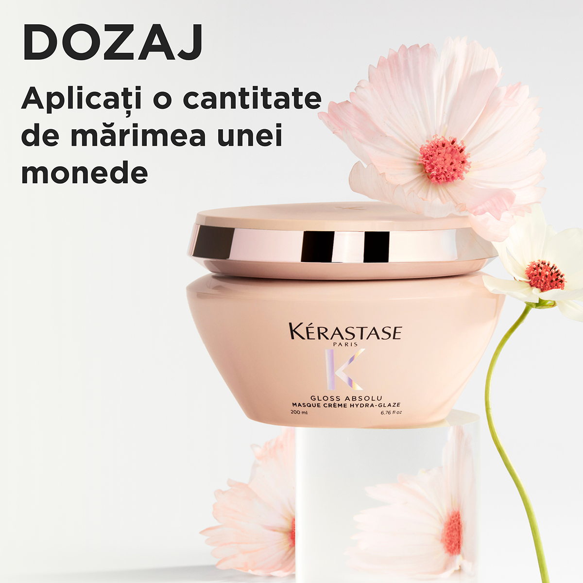 Masca Kérastase Gloss Absolu Masque Crème Hydra-Glaze pentru par gros predispus la electrizare 200 ml