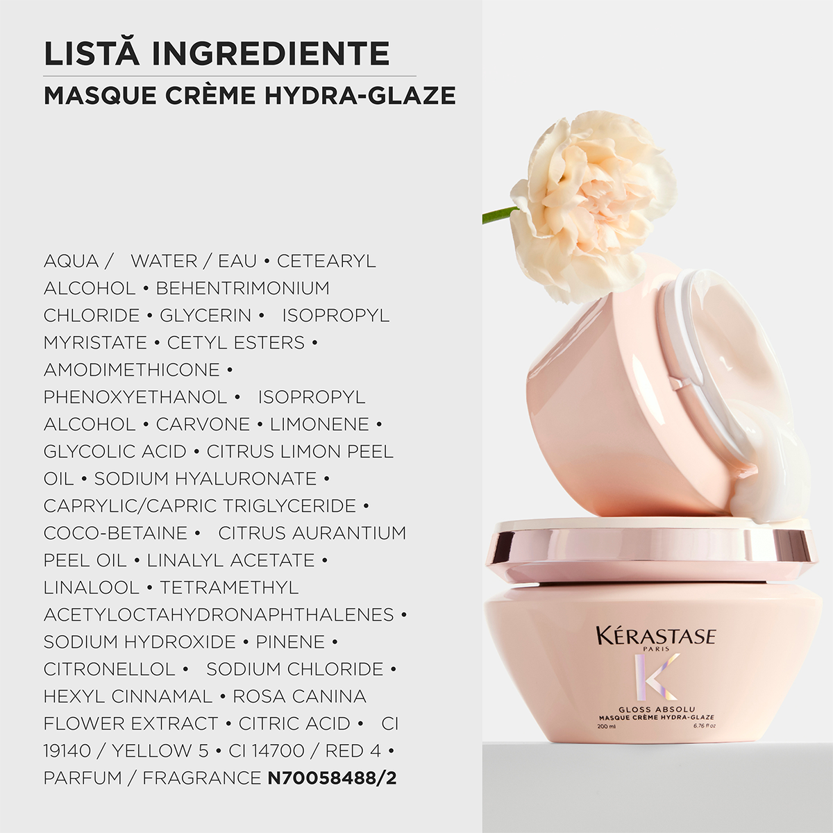 Masca Kérastase Gloss Absolu Masque Crème Hydra-Glaze pentru par gros predispus la electrizare 200 ml
