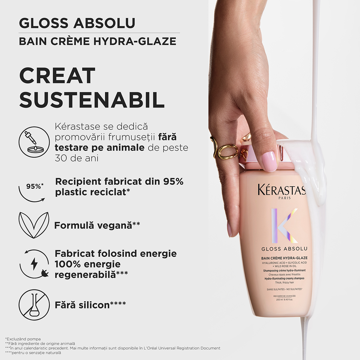 Sampon Kérastase Gloss Absolu Bain Crème Hydra-Glaze pentru par gros predispus la electrizare 250 ml