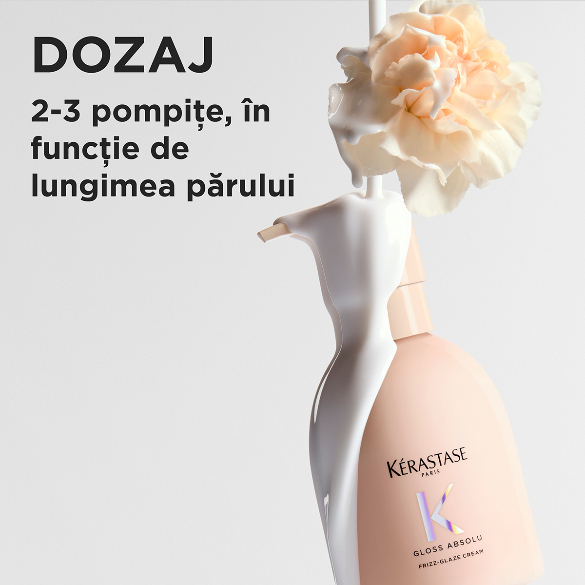 Leave-in cremos anti-frizz Kérastase Gloss Absolu pentru par gros predispus la electrizare 240 ml
