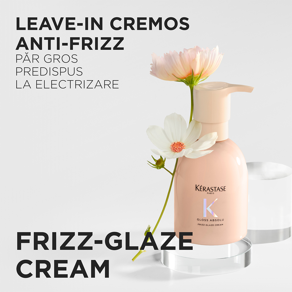 Leave-in cremos anti-frizz Kérastase Gloss Absolu pentru par gros predispus la electrizare 240 ml