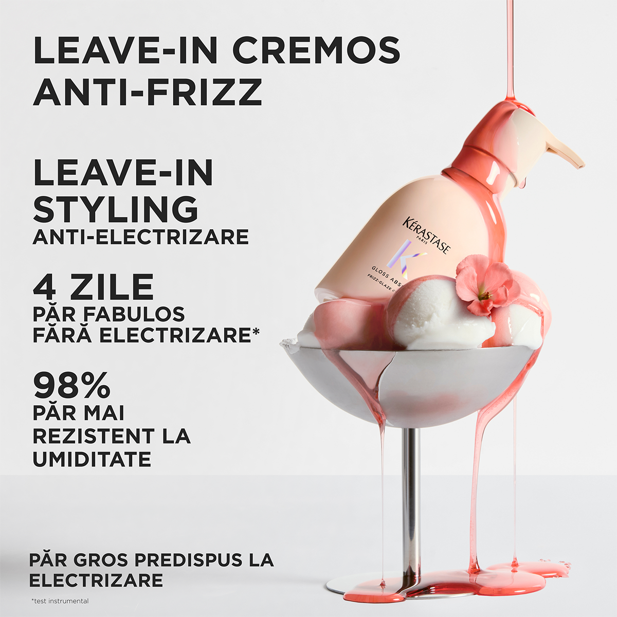 Leave-in cremos anti-frizz Kérastase Gloss Absolu pentru par gros predispus la electrizare 240 ml