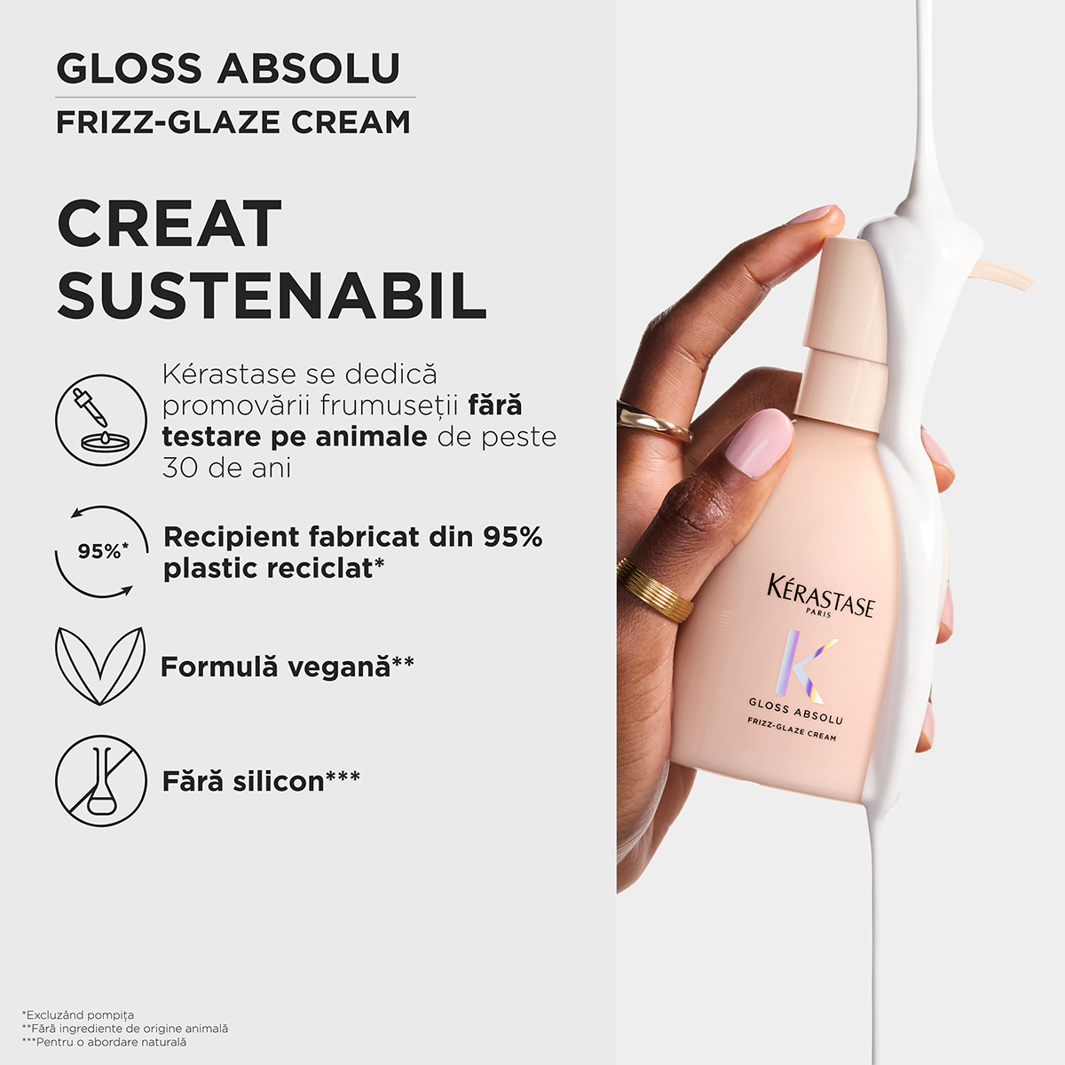 Leave-in cremos anti-frizz Kérastase Gloss Absolu pentru par gros predispus la electrizare 240 ml