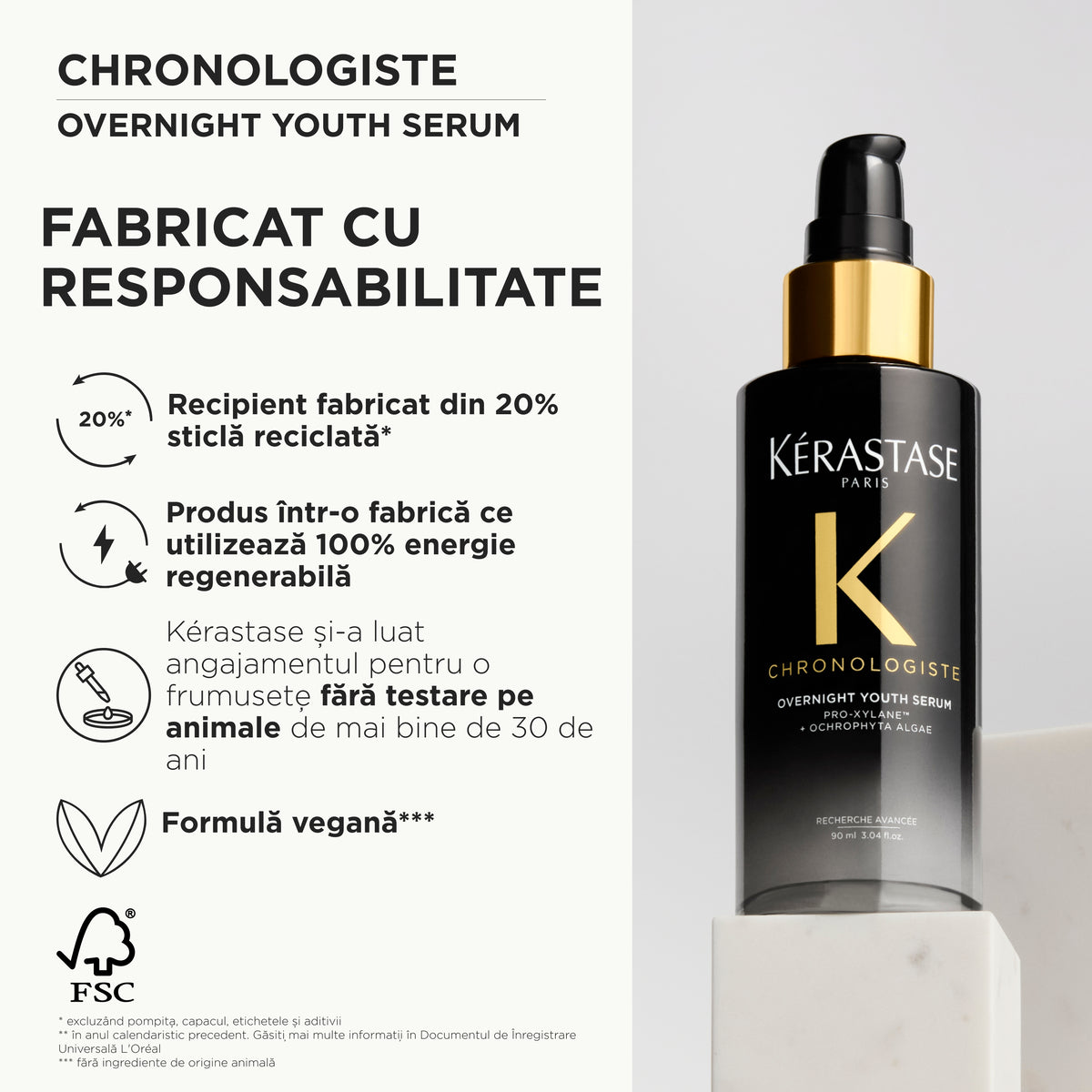 Ser de noapte cu efect de reîntinerire Kérastase Chronologiste Overnight Youth Serum 90ml