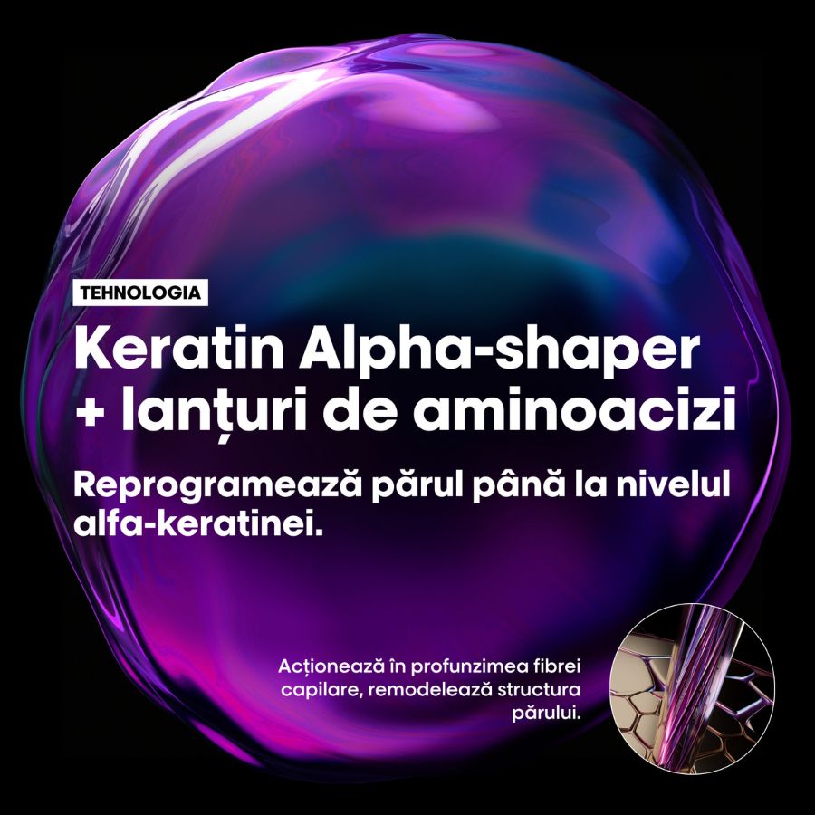 Crema-tratament profesionala pentru par matasos L’Oreal Professionnel Serie Expert Keratin Alpha Sleek 200ml