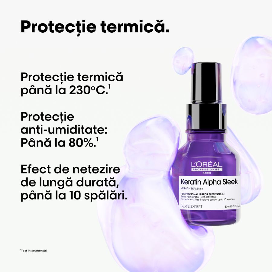 Serum profesional pentru par matasos L’Oreal Professionnel Serie Expert Keratin Alpha Sleek 50ml