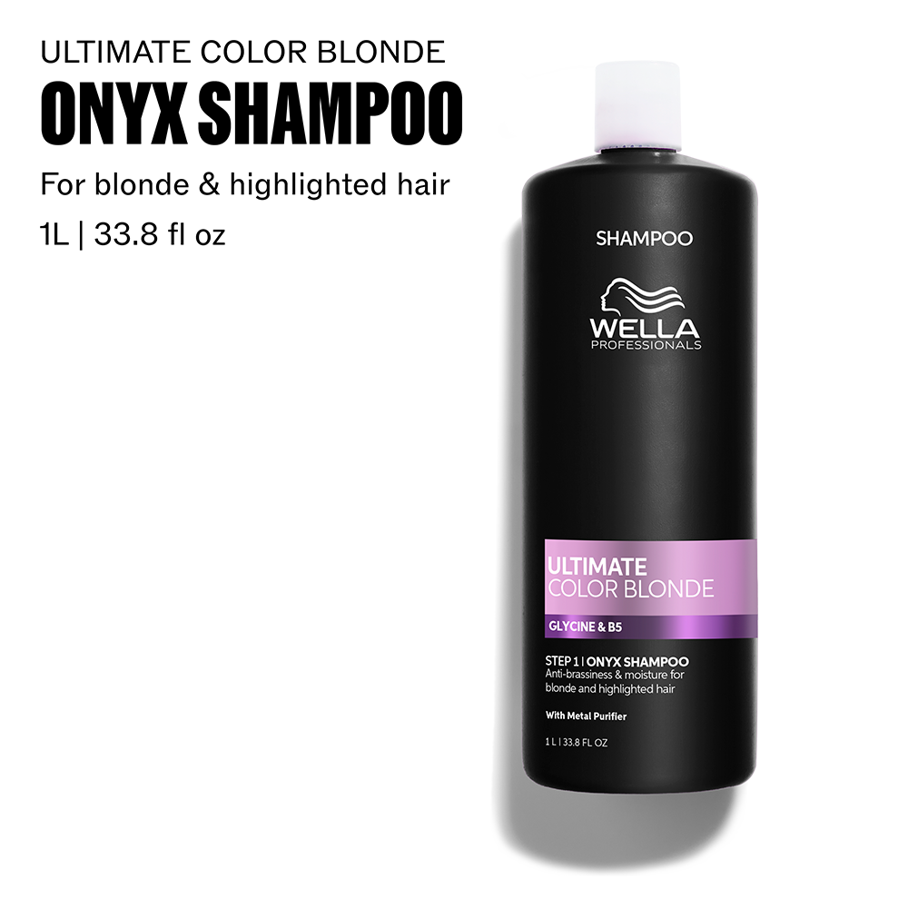 Sampon pentru Par Blond si Decolorat cu Pigmenti Violeti de Neutralizare a Tonurilor Galbene - Wella Professionals Ultimate Color Blonde, 1000 ml