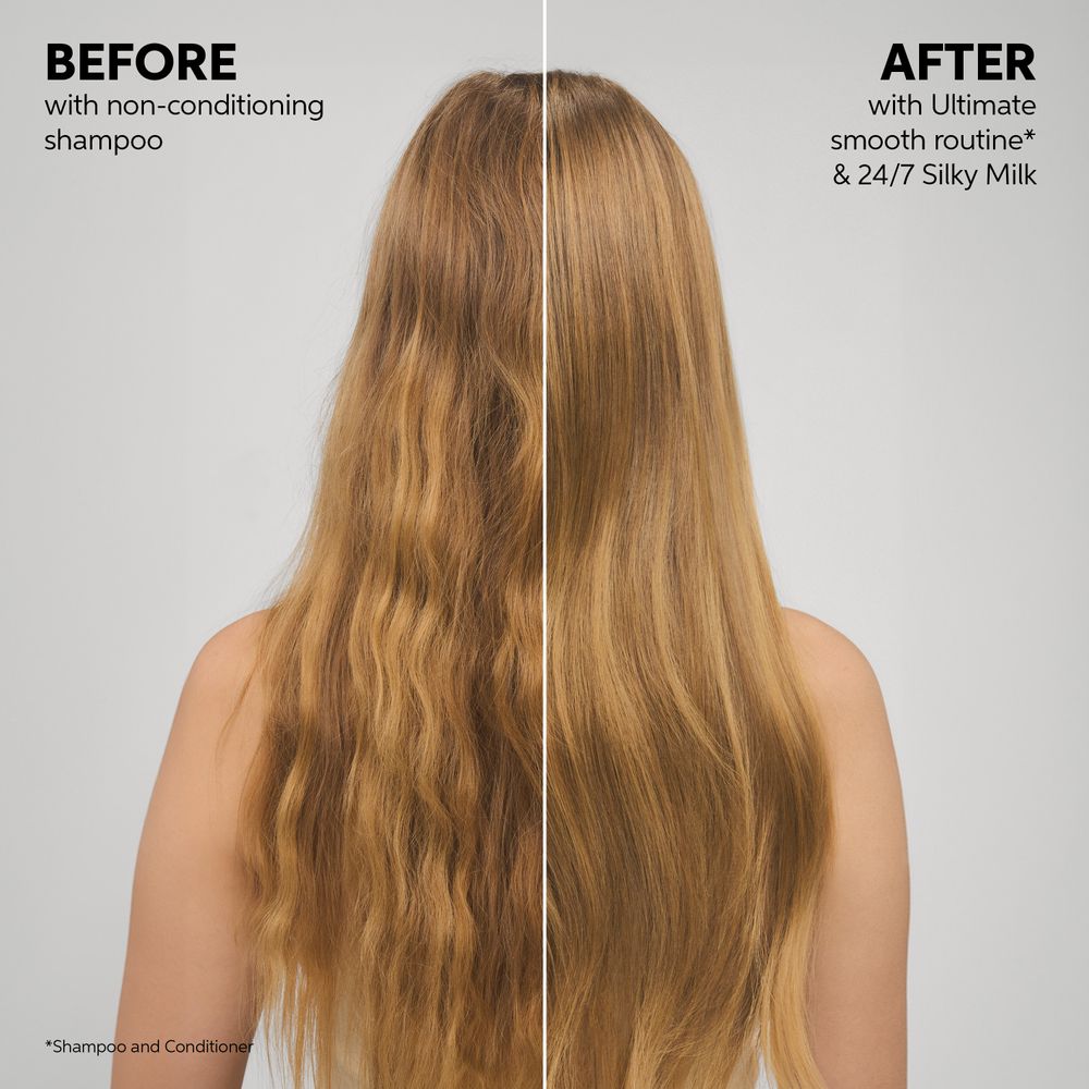 Lapte de Par Leave-in cu Protectie Termica, UV si Efect Anti-frizz - Wella Professionals Ultimate Smooth 24/7 Silky Milk pentru Par Matasos si Neted, 30 ml