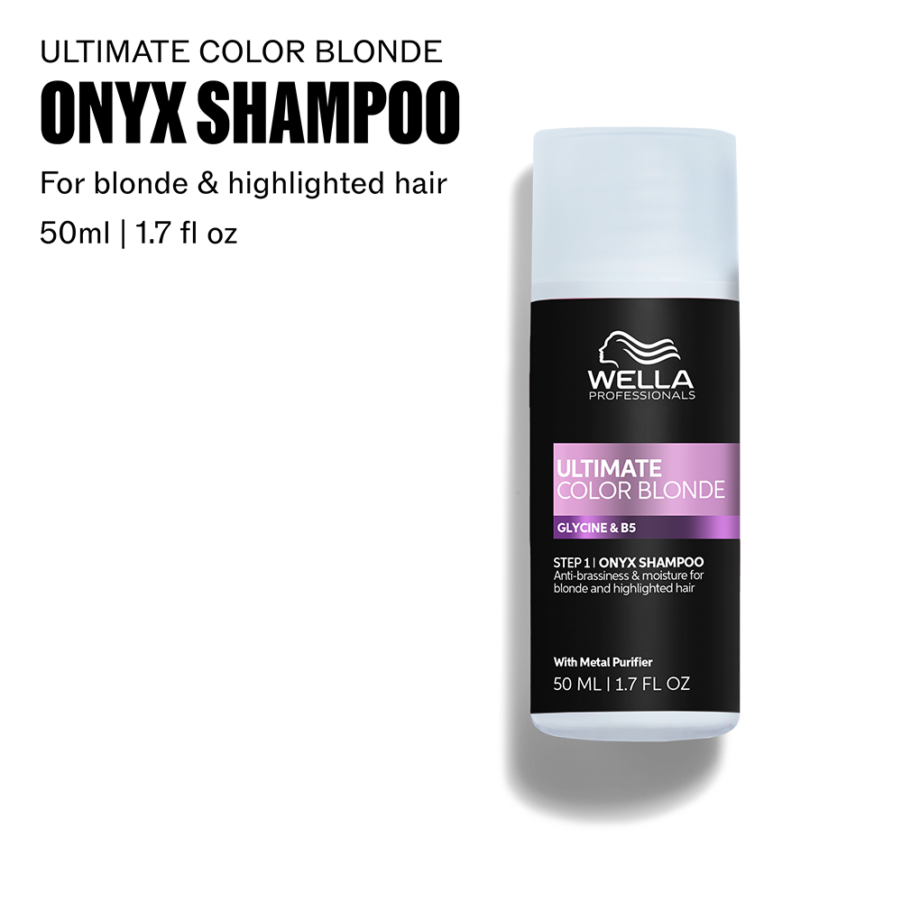 Sampon pentru Par Blond si Decolorat cu Pigmenti Violeti de Neutralizare a Tonurilor Galbene - Wella Professionals Ultimate Color Blonde, 50 ml
