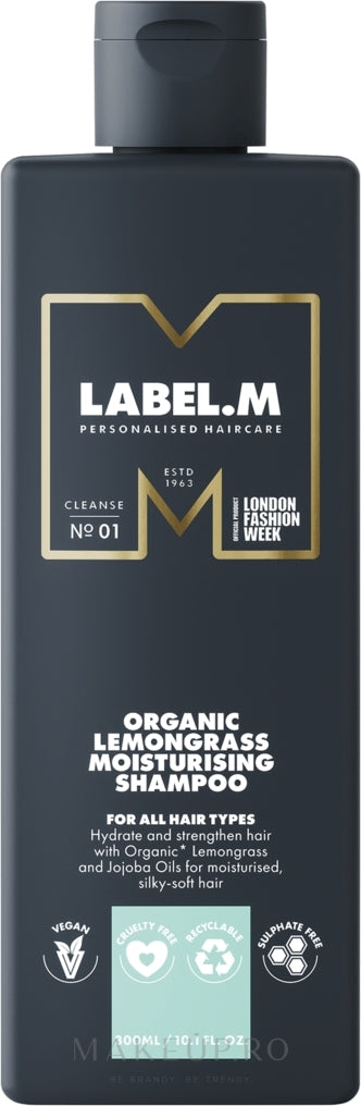 Sampon Organic Label.M Organic Moisturising Lemongrass Shampoo 300ml