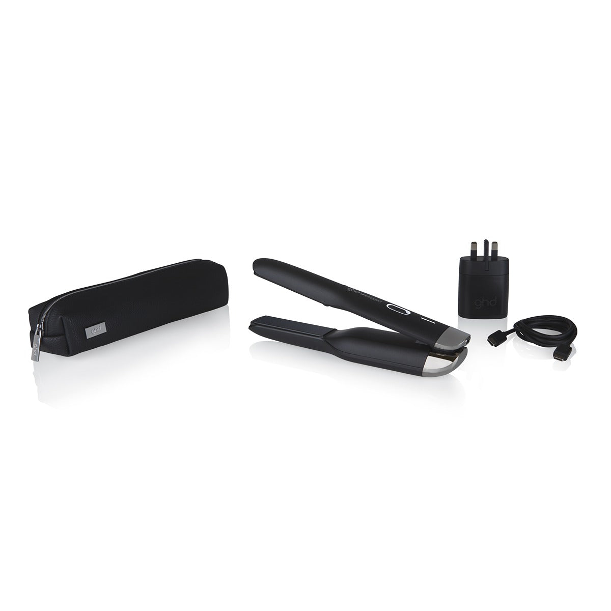 Placa de par profesionala fara fir cu tehnologie Hybrid Co-Lithium GHD Unplugged, Negru