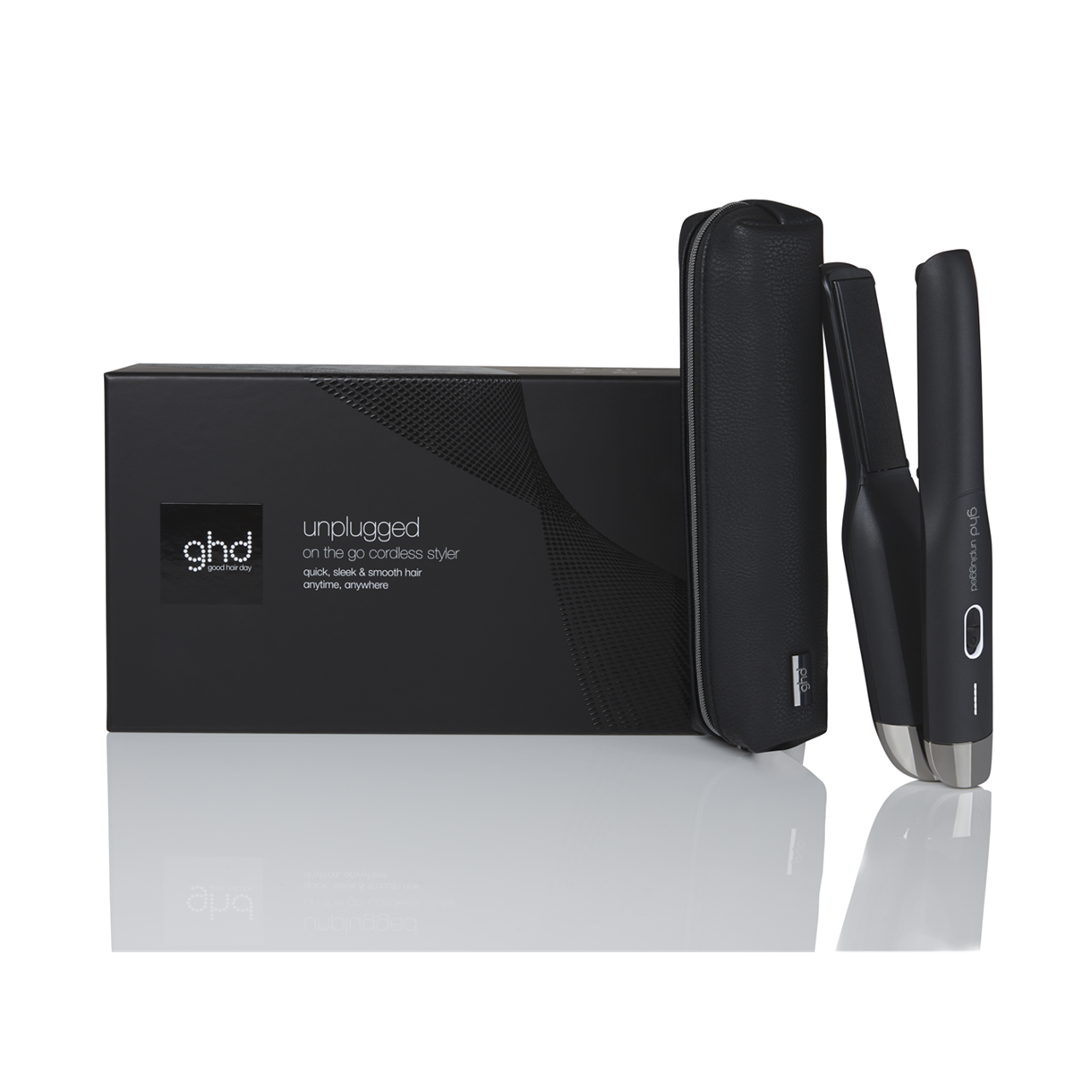 Placa de par profesionala fara fir cu tehnologie Hybrid Co-Lithium GHD Unplugged, Negru
