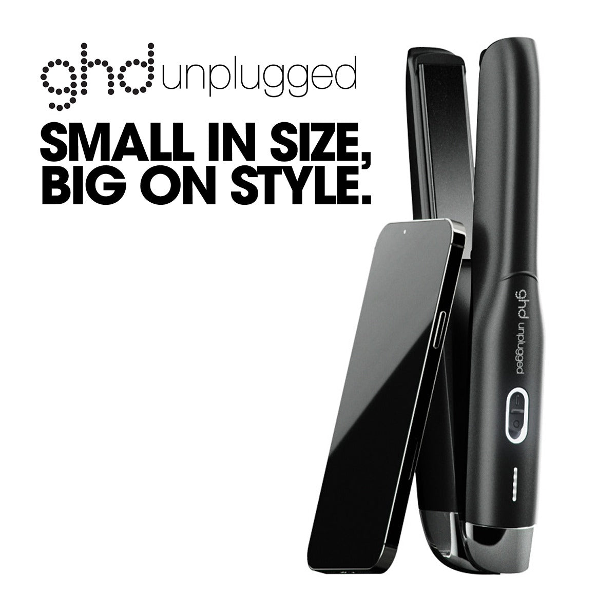 Placa de par profesionala fara fir cu tehnologie Hybrid Co-Lithium GHD Unplugged, Negru