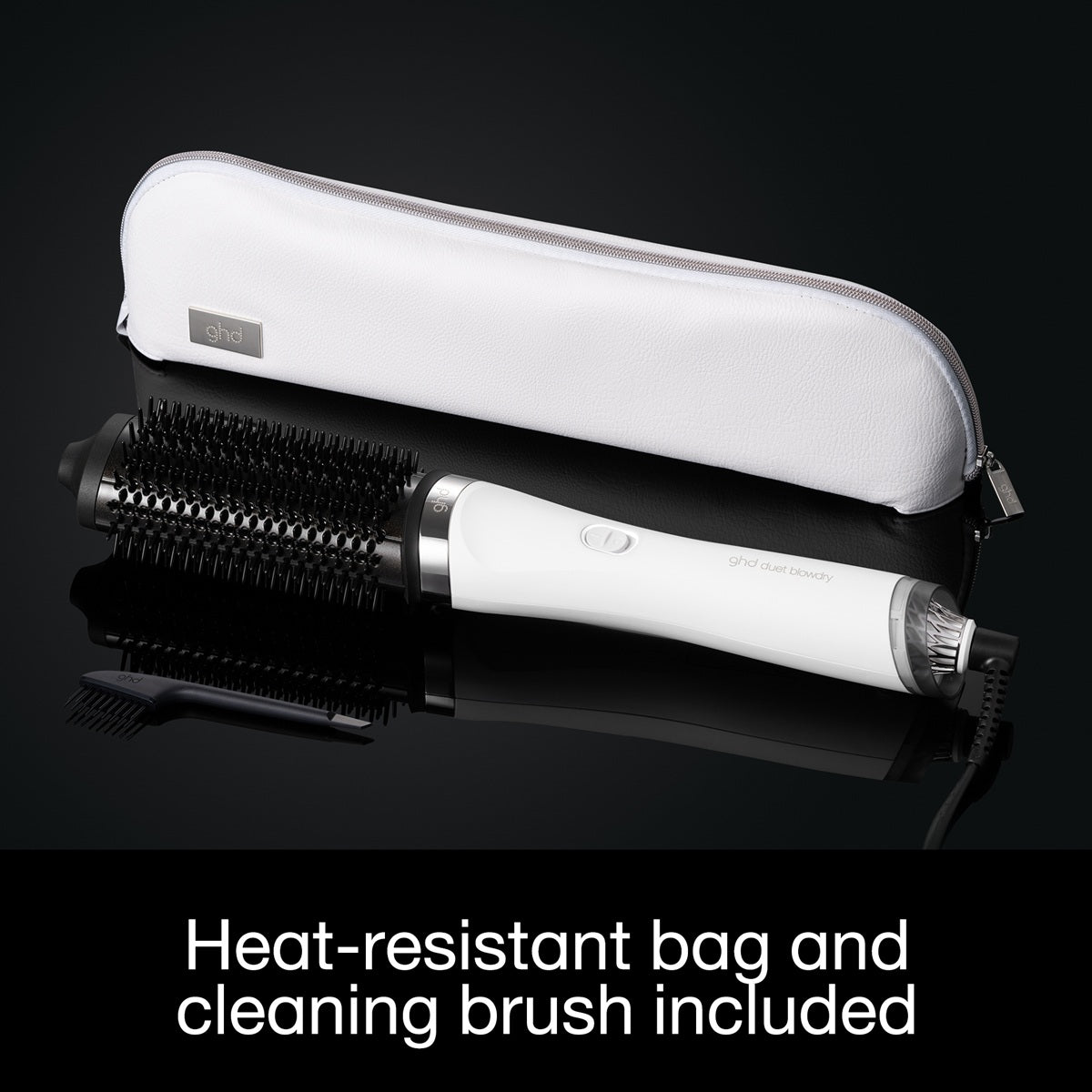 Perie de par electrica profesionala 2-in-1 pentru uscare si coafare GHD Duet Blowdry, Alb