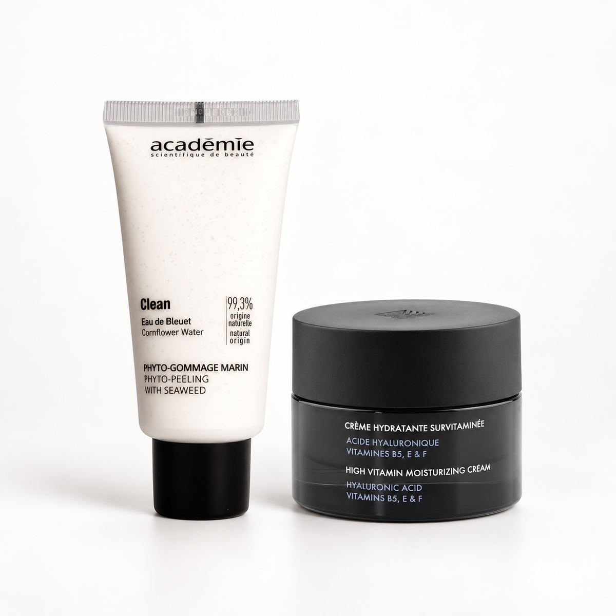 Set exfoliere și hidratare Academie – Phyto Gommage Marin & Crème Hydratante Survitaminée
