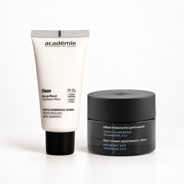 Set exfoliere și hidratare Academie – Phyto Gommage Marin & Crème Hydratante Survitaminée