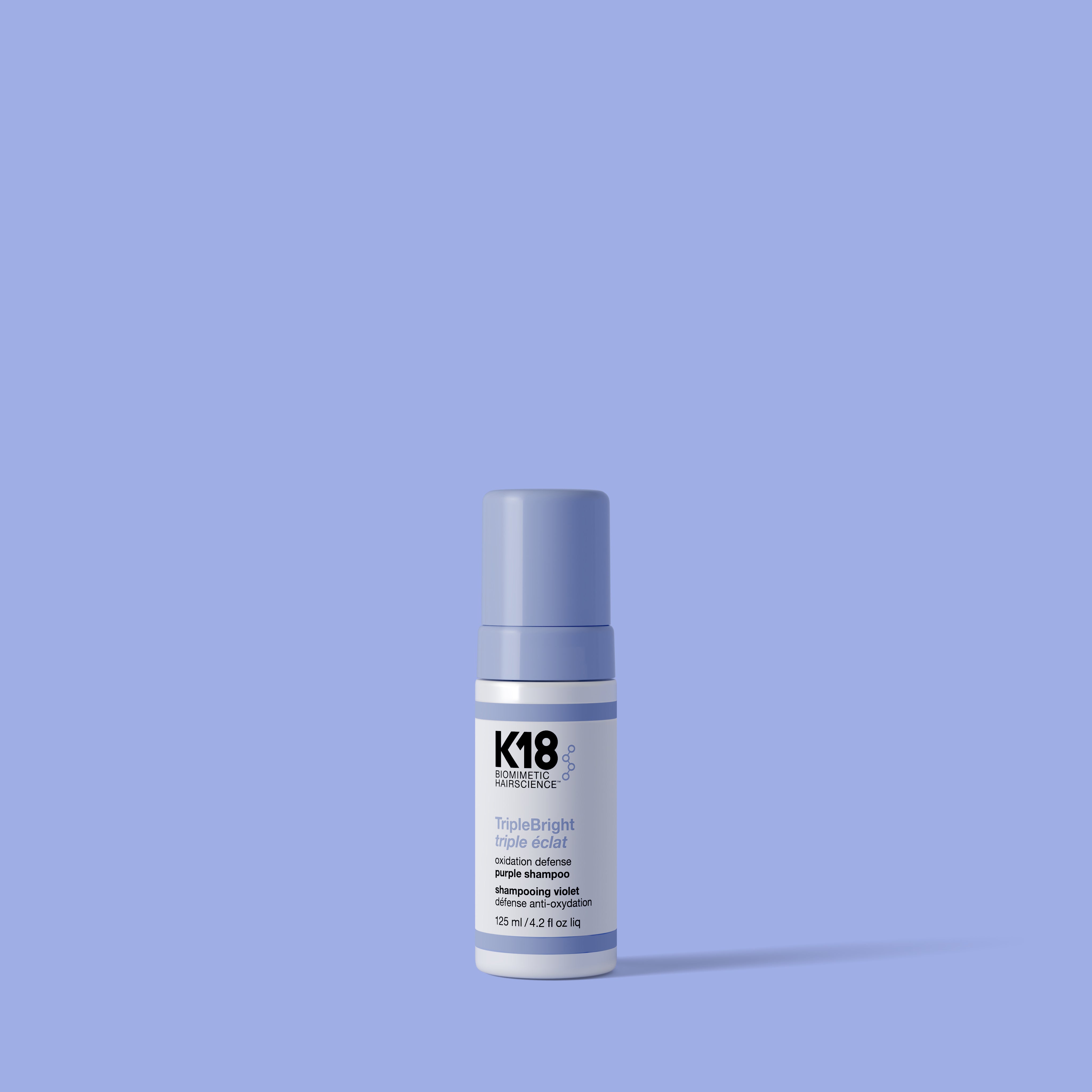 Sampon violet K18 Triple Bright Oxidation Defense, pentru neutralizarea tonurilor galbene, 125ml