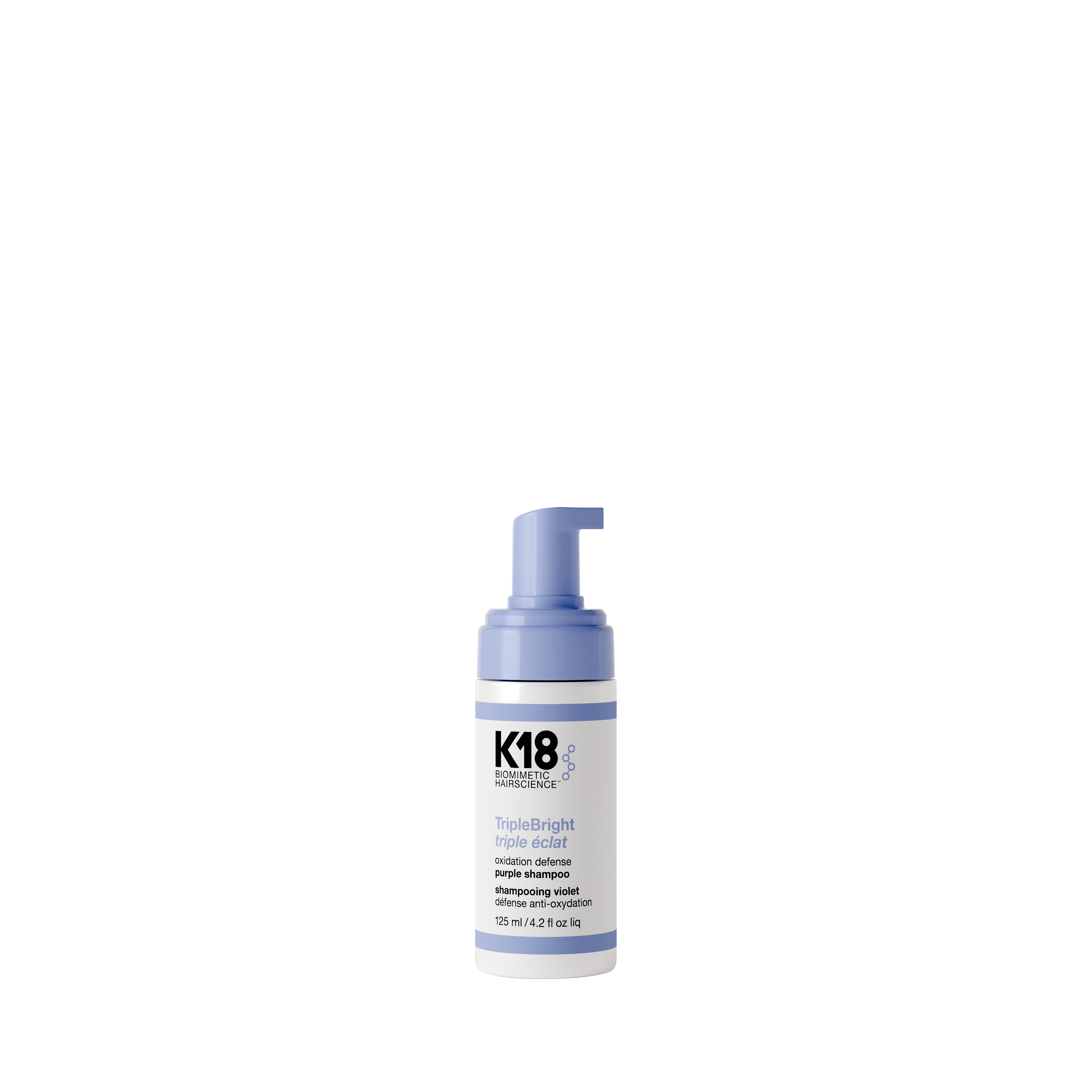 Sampon violet K18 Triple Bright Oxidation Defense, pentru neutralizarea tonurilor galbene, 125ml