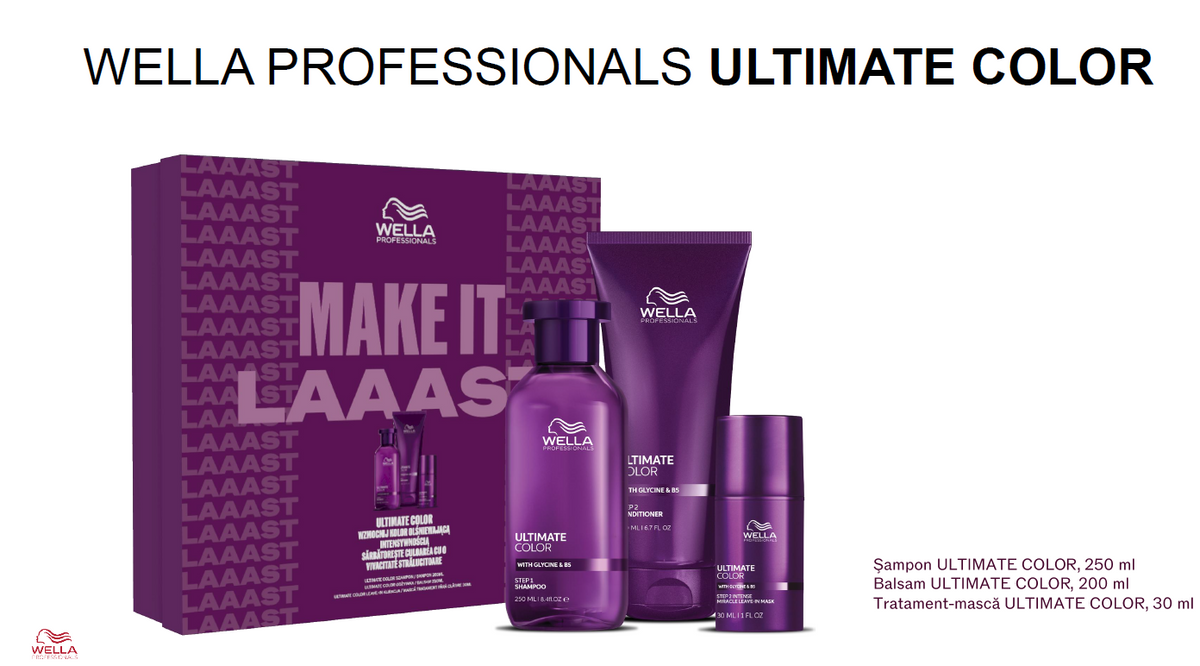 Set Wella Professionals Ultimate Color – Șampon 250 ml, Balsam 200 ml și Mască Leave-in 30 ml