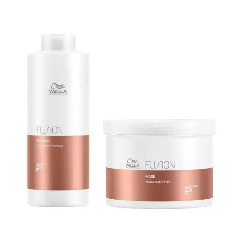 Set Wella Fusion Intense Repair: Sampon 1000ml + Masca 500ml