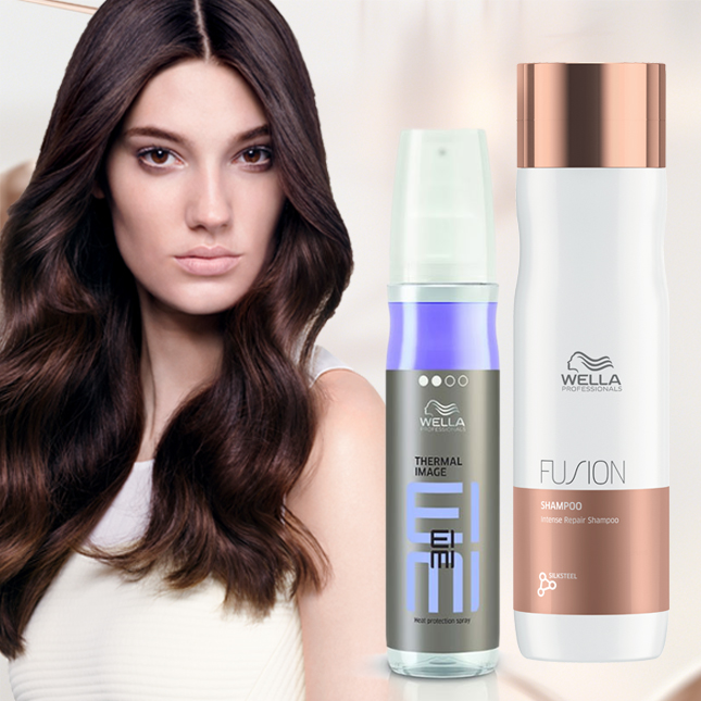 Set Wella Sampon Reparator Fusion 250ml + Protectie termica Eimi Thermal Image 150ml
