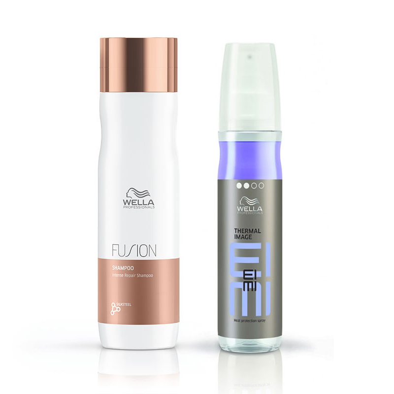 Set Wella Sampon Reparator Fusion 250ml + Protectie termica Eimi Thermal Image 150ml