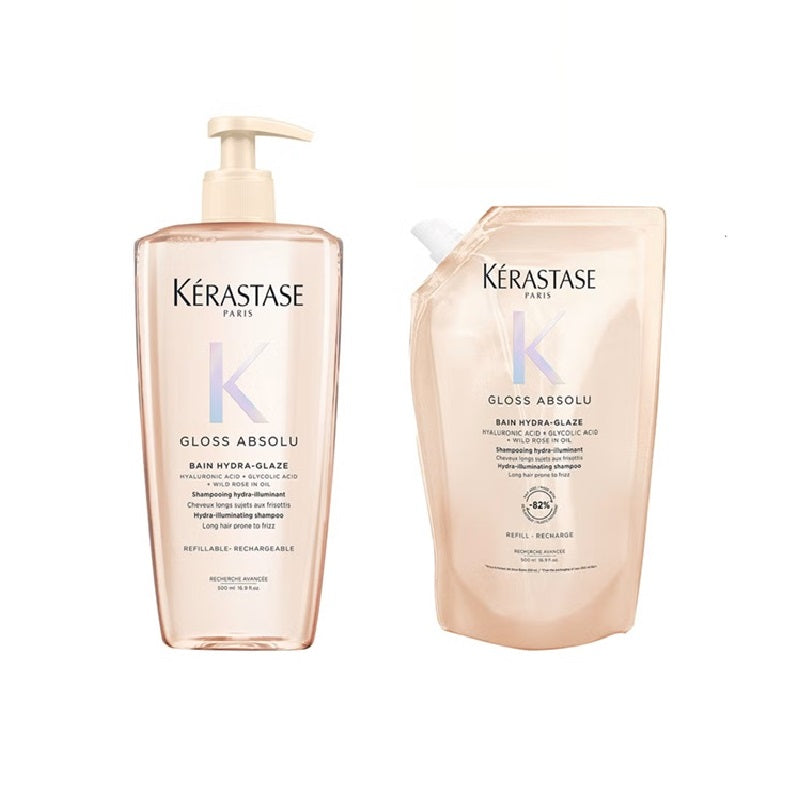 Set Kerastase Bain Hydra Glaze - Sampon reincarcabil 500ml si Rezerva 500ml