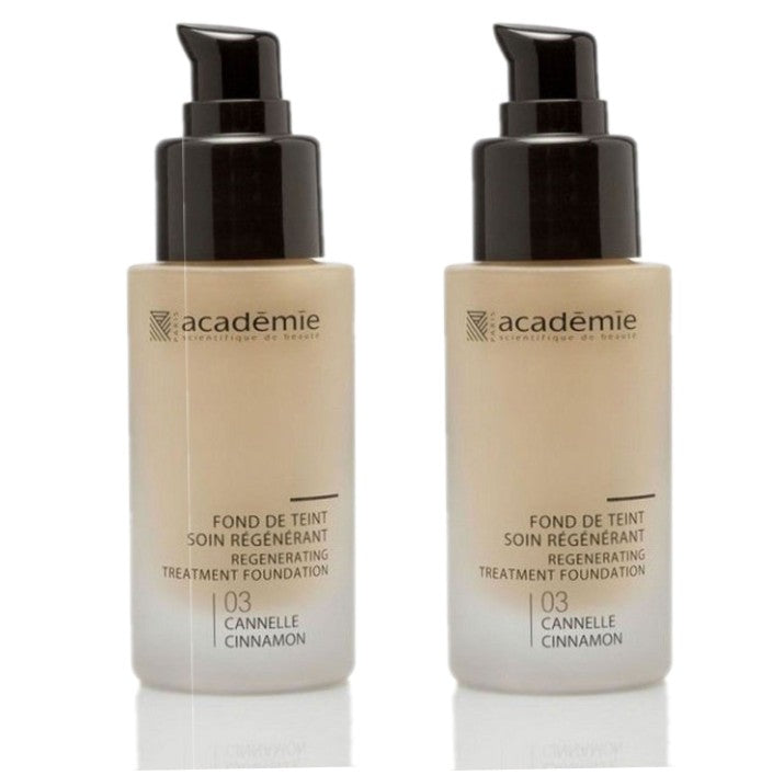 Set 2 x Fond de ten cu efect regenerant Academie 03 Cinnamon 30ml