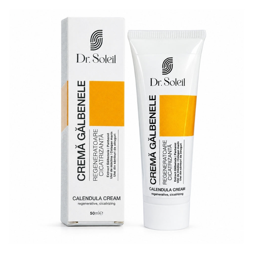 Crema Galbenele Dr. Soleil, cu Pantenol, Ulei de Masline, Colagen Marin si Ulei din Samburi de Struguri, 50 ml, Dr. Soleil
