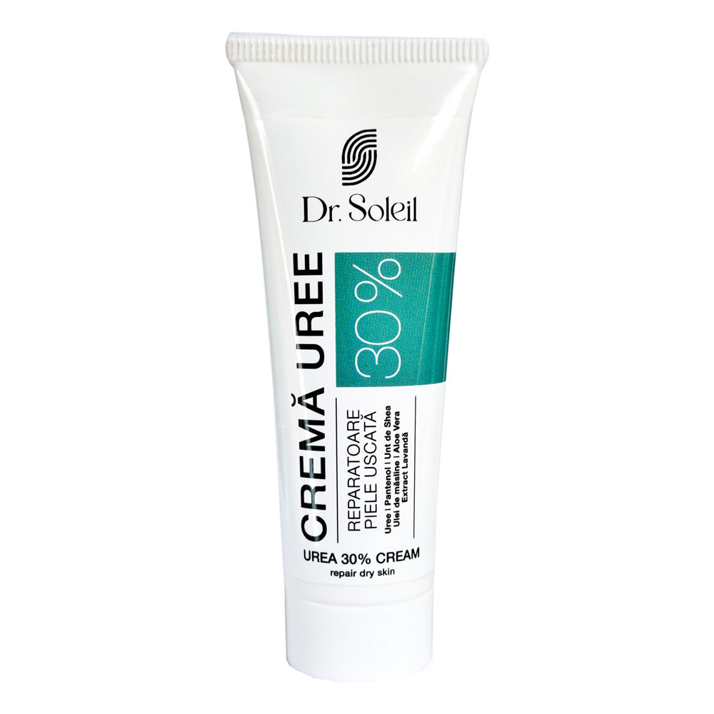 Crema Uree 30% cu Unt de Shea, Ulei de Masline, Aloe Vera si Extract de Lavanda, 50 ml, Dr. Soleil