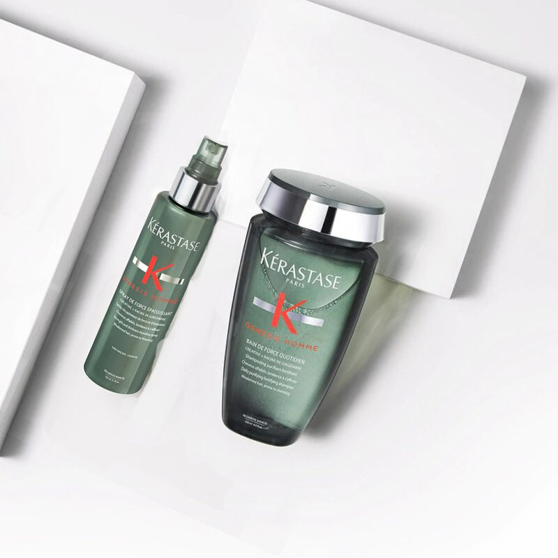 Set impotriva caderii parului Kerastase Homme - Bain de Force Quotidien 250ml + Spray de Force 150ml