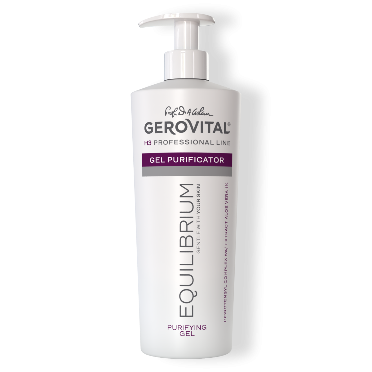 Gel Purificator și Hidratant pentru Toate Tipurile de Ten cu Hidrotensyl® și Aloe Vera, Gerovital H3 Equilibrium, 500 ml