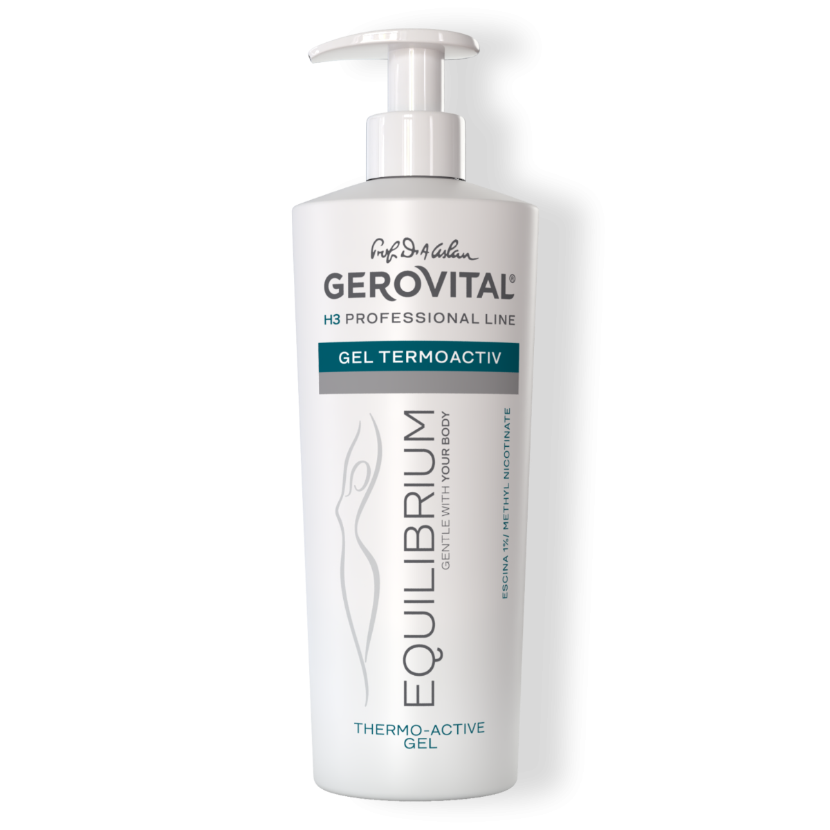 Gel Termoactiv Remodelare Corporală cu Escină pentru Combaterea Celulitei, Gerovital H3 Equilibrium, 500 ml
